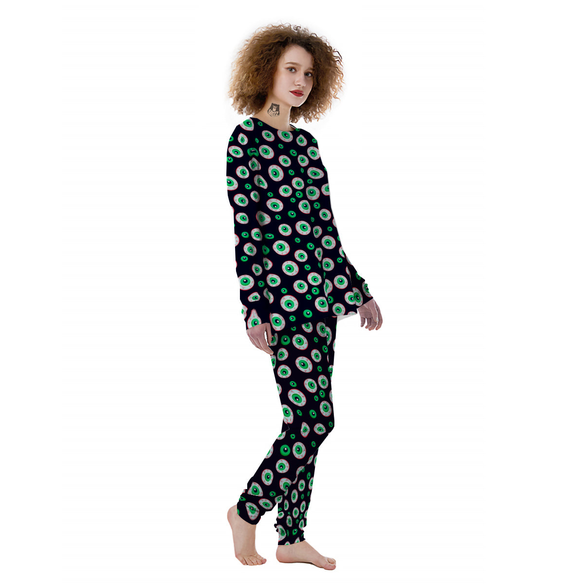 Zombie Eyeball Print Pattern Women's Pajamas-grizzshop