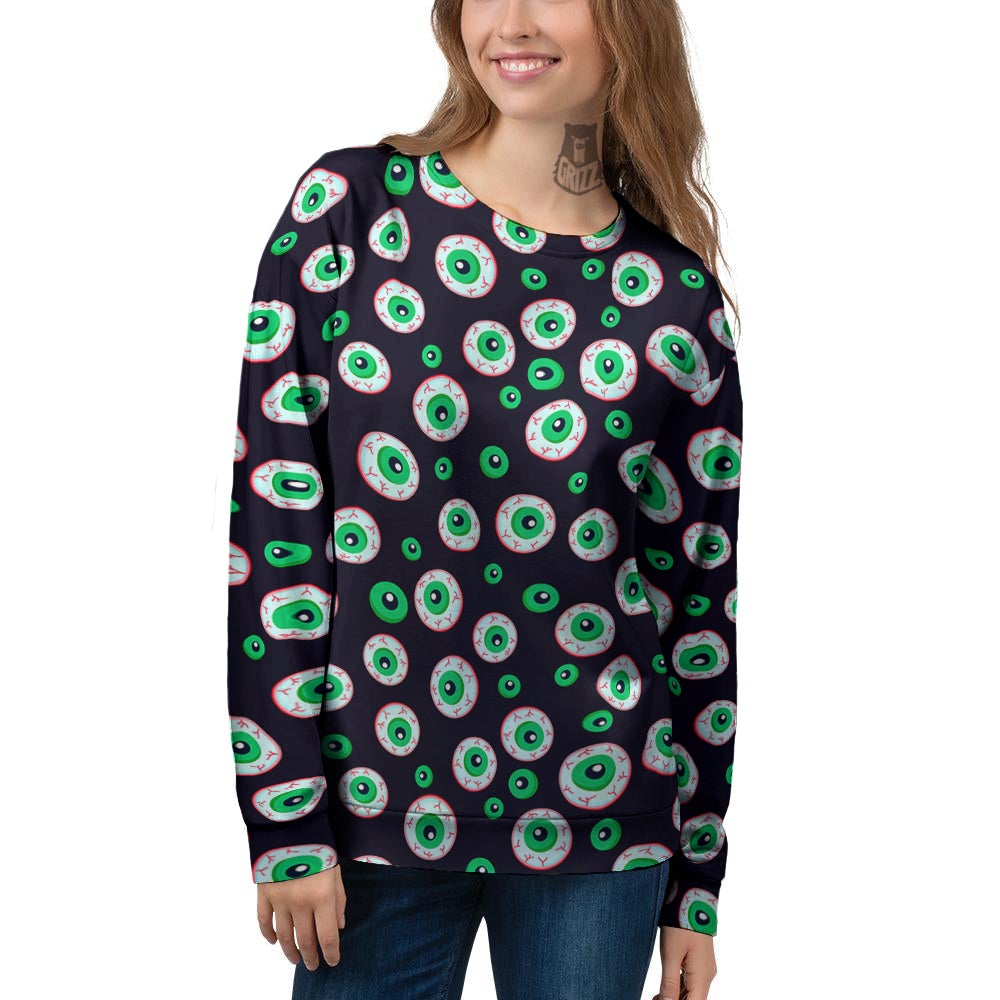 Zombie Eyeball Print Pattern Women's Sweatshirt-grizzshop