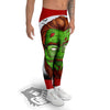 Zombie Face Halloween Character Print Men's Leggings-grizzshop