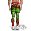 Zombie Face Halloween Character Print Men's Leggings-grizzshop