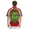 Zombie Face Halloween Character Print Men's Short Sleeve Shirts-grizzshop