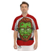 Zombie Face Halloween Character Print Men's Short Sleeve Shirts-grizzshop