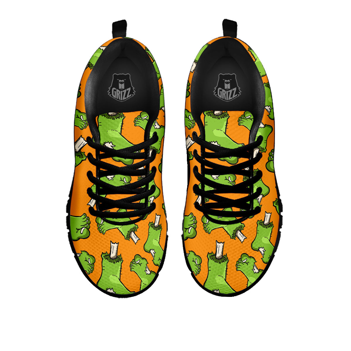 Zombie Foot Print Pattern Black Sneaker-grizzshop