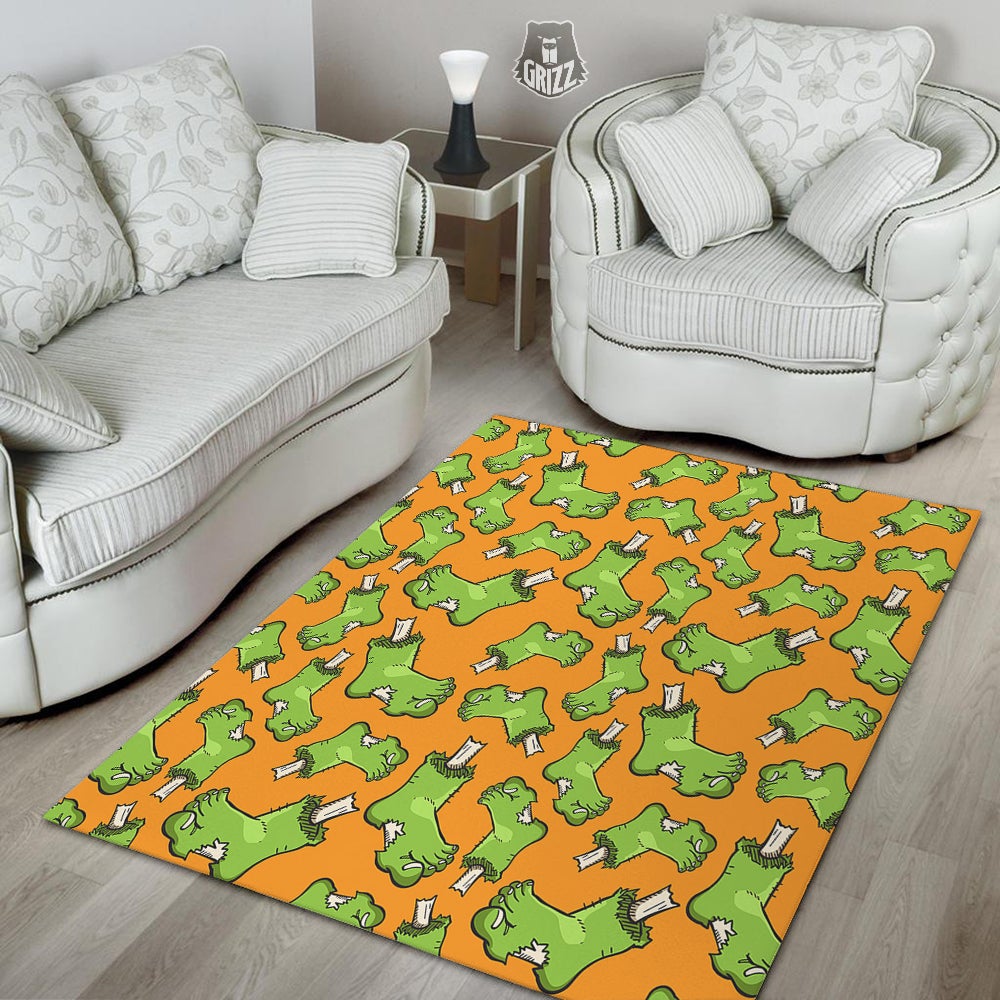 Zombie Foot Print Pattern Floor Mat-grizzshop