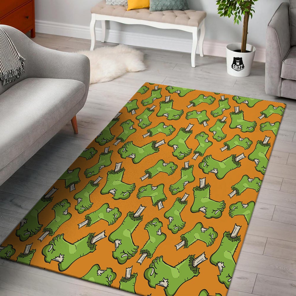 Zombie Foot Print Pattern Floor Mat-grizzshop