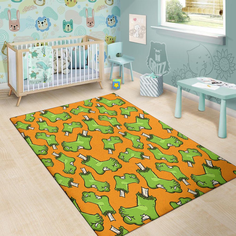 Zombie Foot Print Pattern Floor Mat-grizzshop