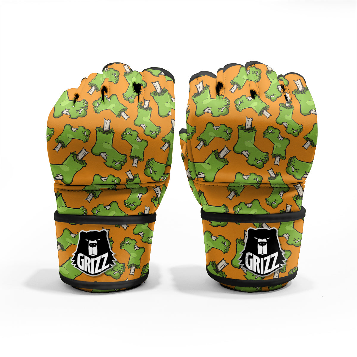 Zombie Foot Print Pattern MMA Gloves-grizzshop