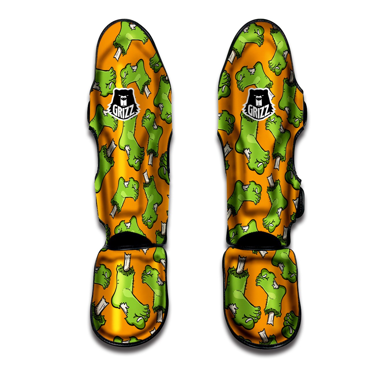 Zombie Foot Print Pattern Muay Thai Shin Guards-grizzshop