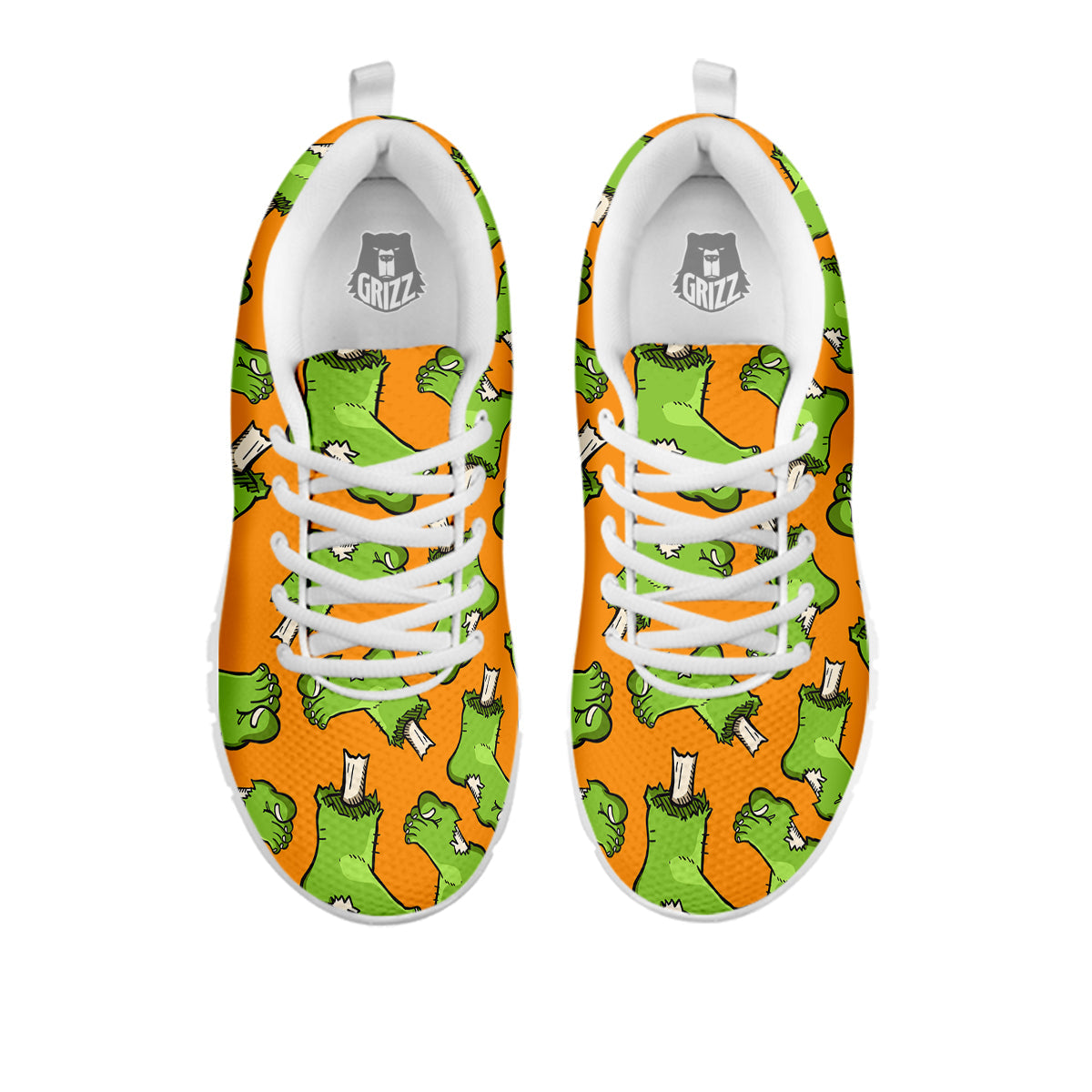 Zombie Foot Print Pattern White Sneaker-grizzshop