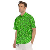 Zombie Green Brain Print Pattern Men's Short Sleeve Shirts-grizzshop