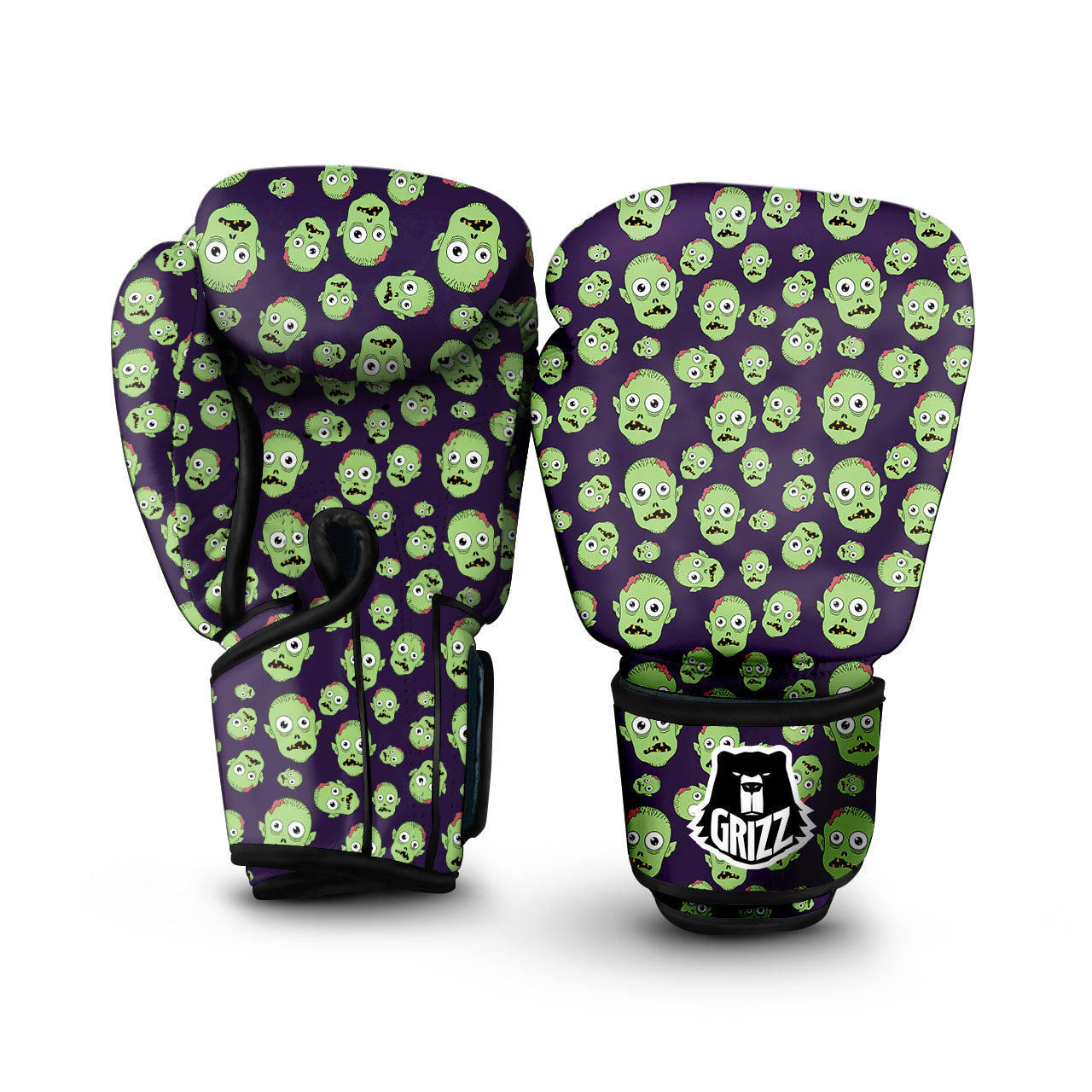 Zombie Green Print Pattern Boxing Gloves-grizzshop