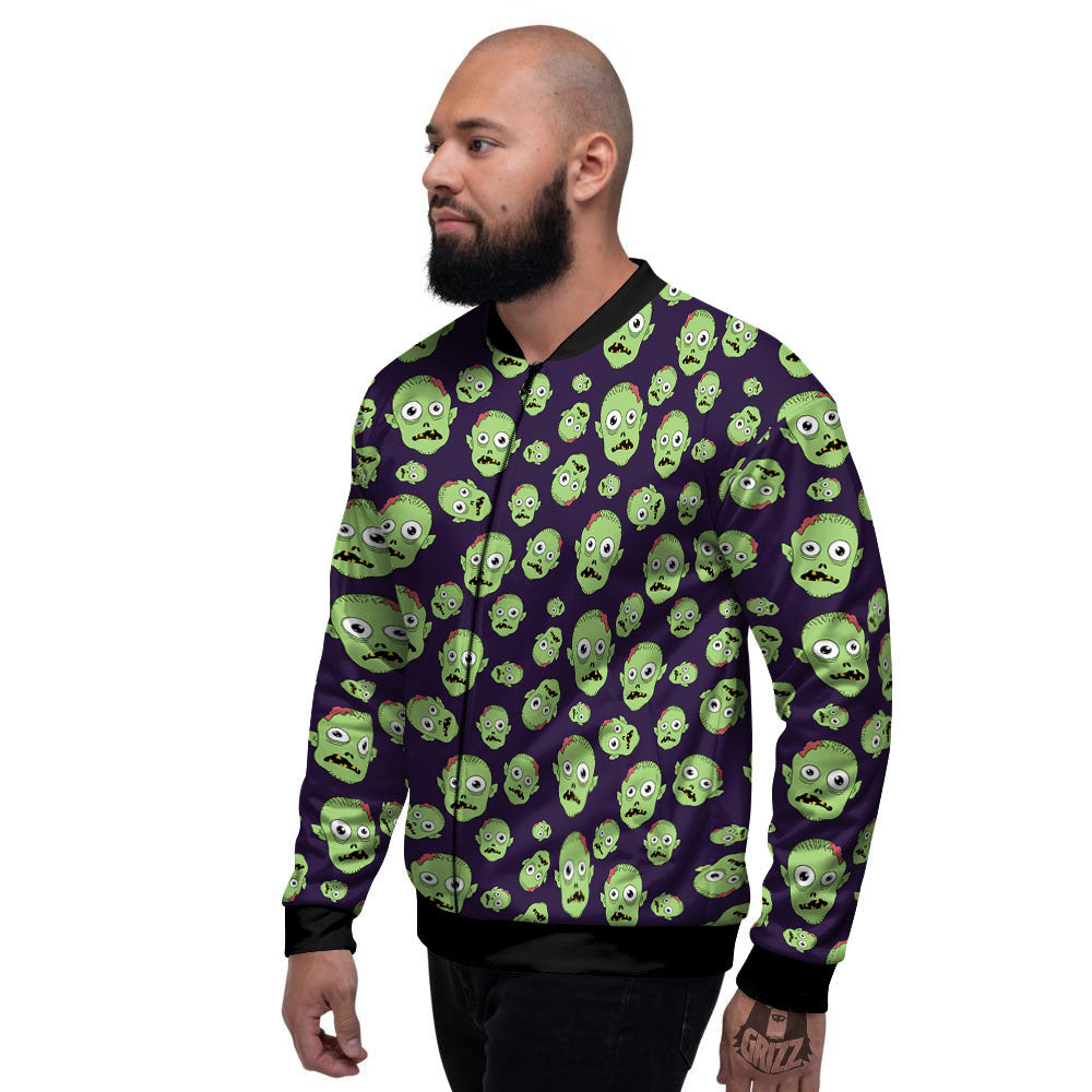 Zombie Green Print Pattern Men's Bomber Jacket-grizzshop