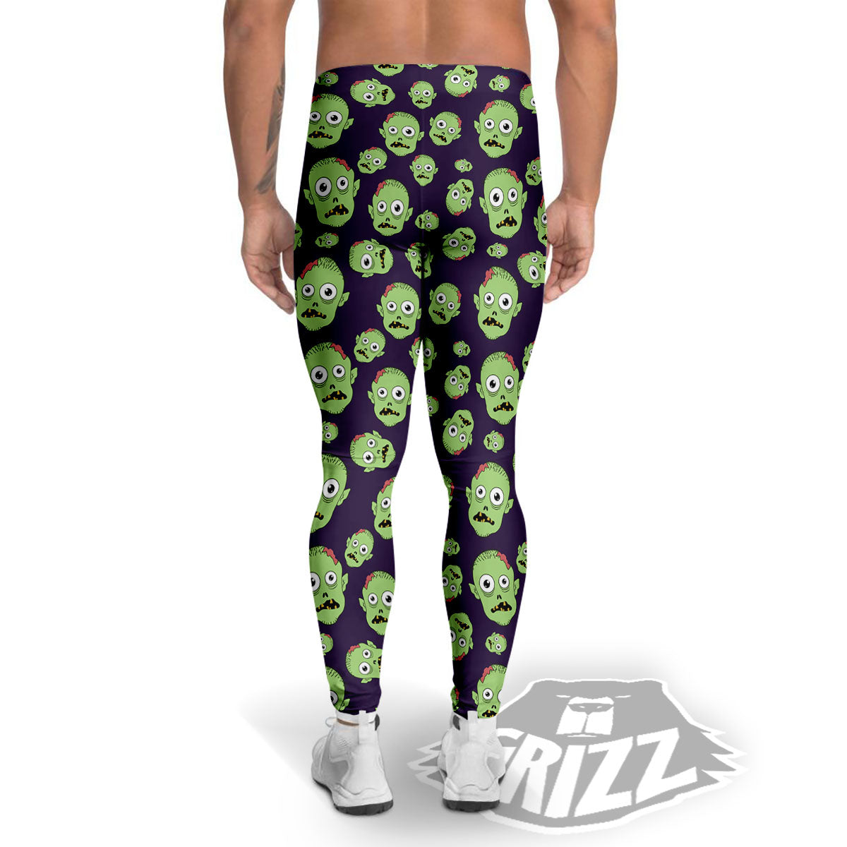 Zombie Green Print Pattern Men's Leggings-grizzshop