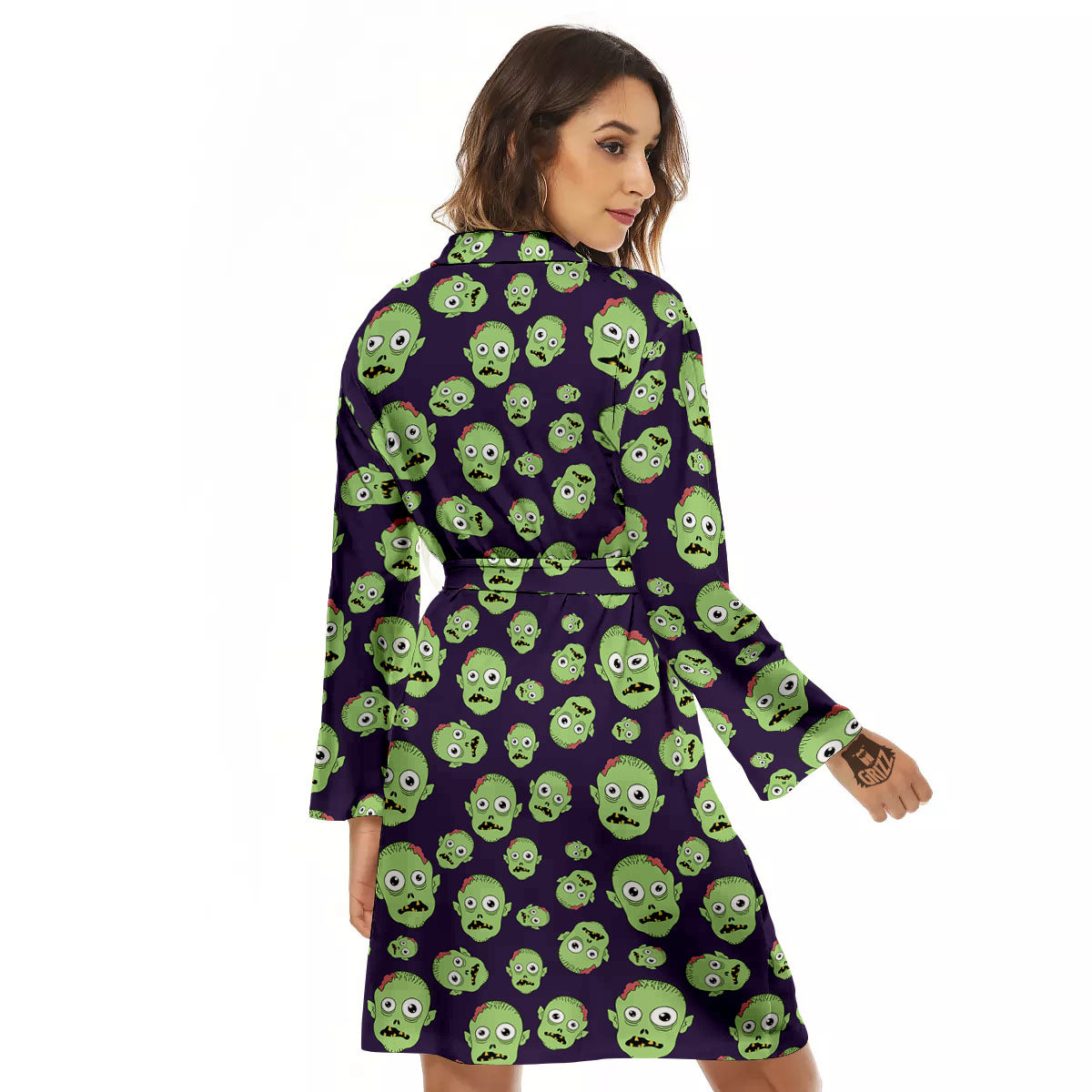 Zombie Green Print Pattern Women's Robe-grizzshop