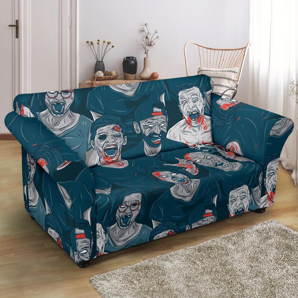 Zombie Halloween Pattern Print Loveseat Cover-grizzshop