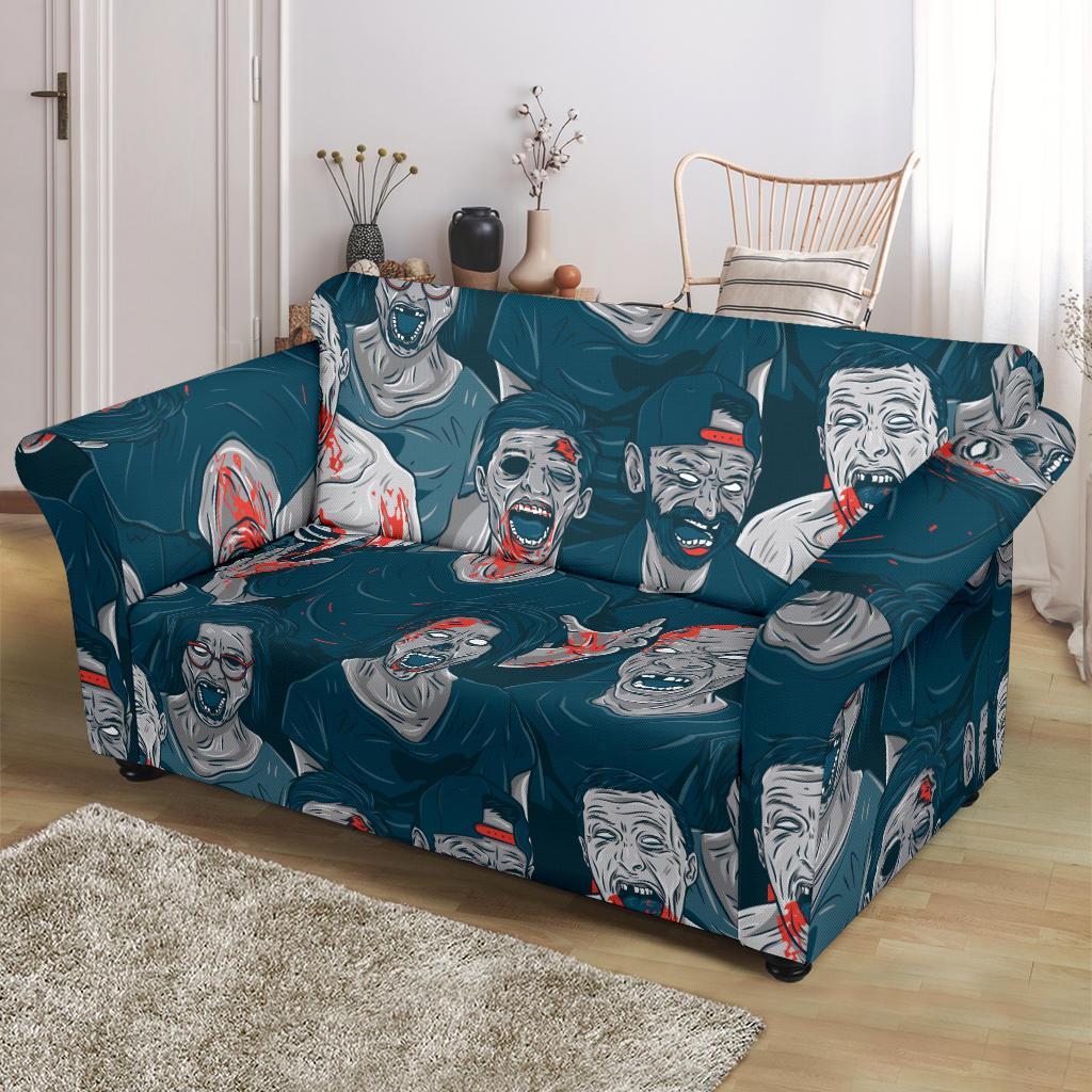 Zombie Halloween Pattern Print Loveseat Cover-grizzshop