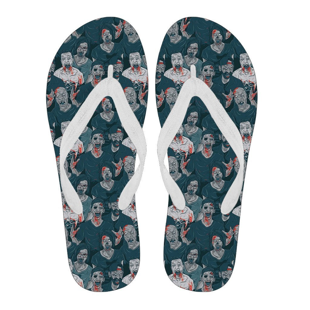 Zombie Halloween Pattern Print Men & Women Flip Flops-grizzshop
