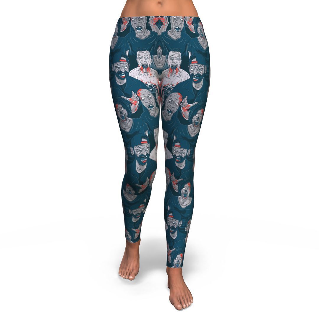 Zombie Halloween Pattern Print Pattern Women Leggings-grizzshop