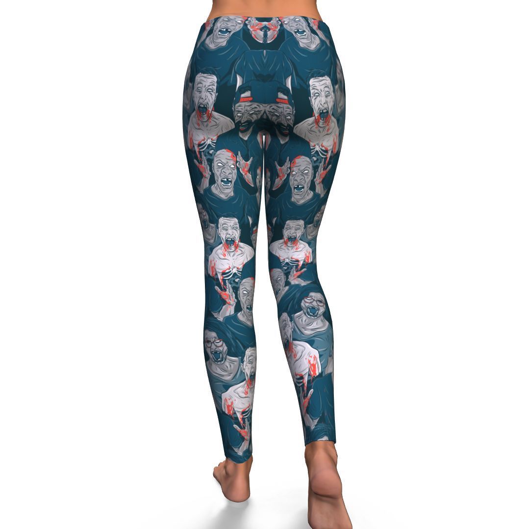 Zombie Halloween Pattern Print Pattern Women Leggings-grizzshop