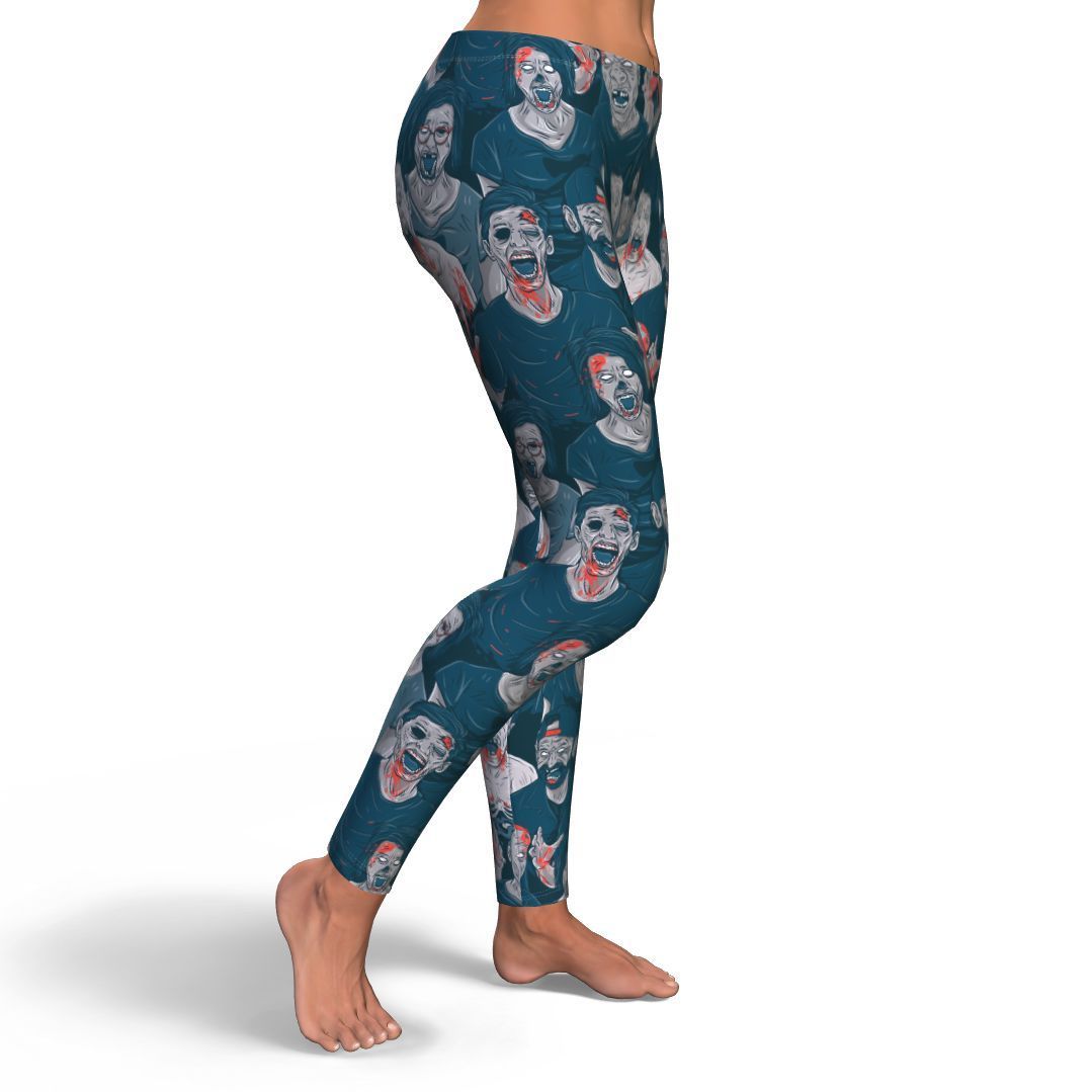 Zombie Halloween Pattern Print Pattern Women Leggings-grizzshop