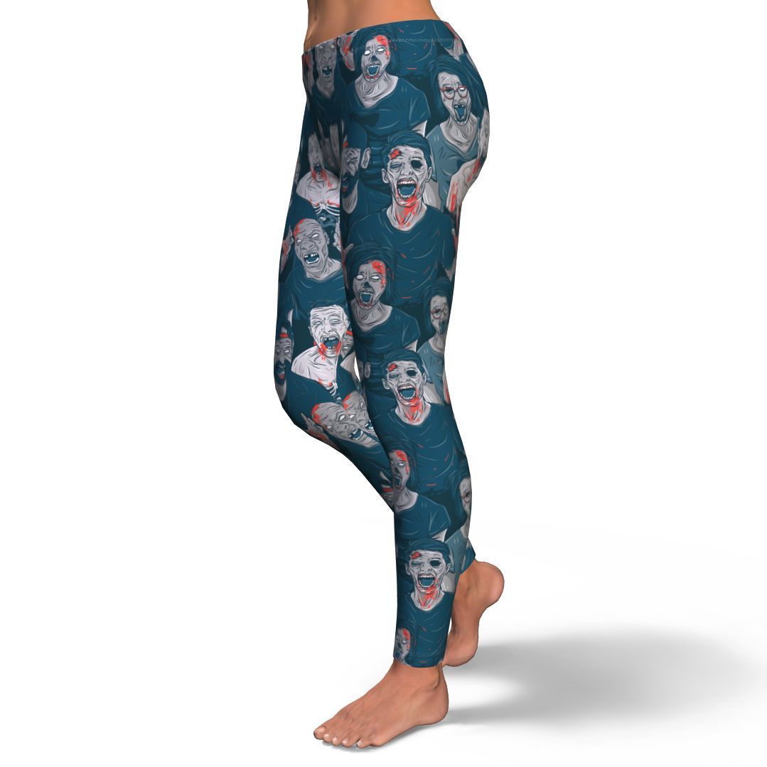 Zombie Halloween Pattern Print Pattern Women Leggings-grizzshop