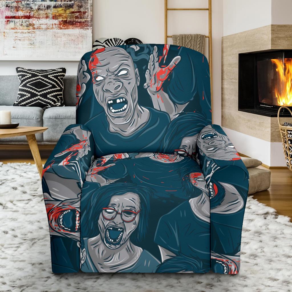 Zombie Halloween Pattern Print Recliner Cover-grizzshop