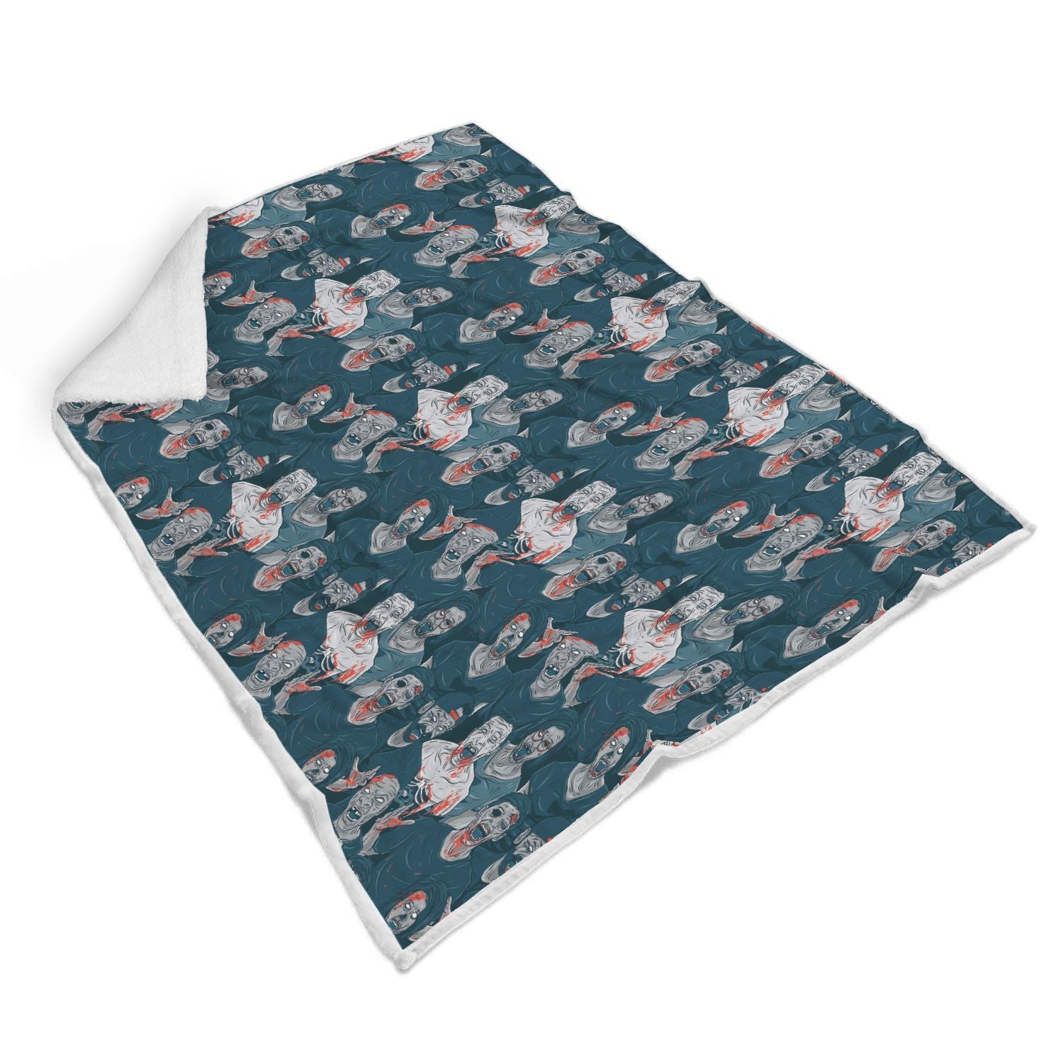 Zombie Halloween Pattern Print Throw Blanket-grizzshop