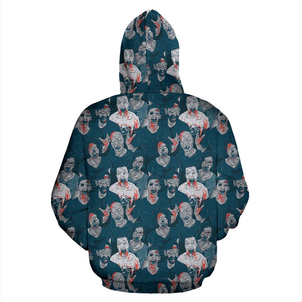 Zombie Halloween Pattern Print Women Men Pullover Hoodie-grizzshop