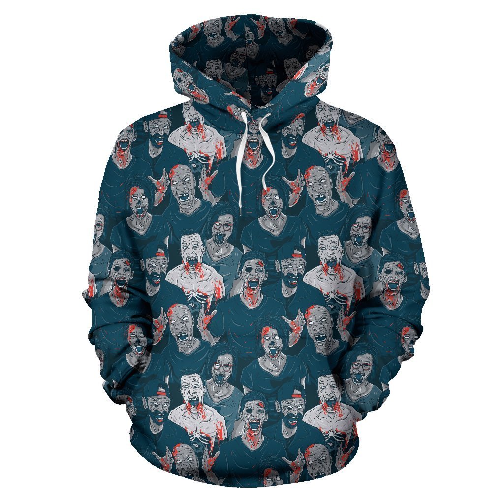 Zombie Halloween Pattern Print Women Men Pullover Hoodie-grizzshop