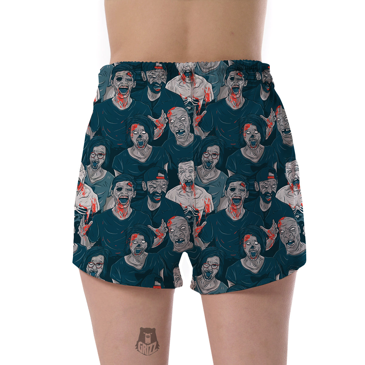 Zombie Halloween Pattern Print Women's Shorts-grizzshop