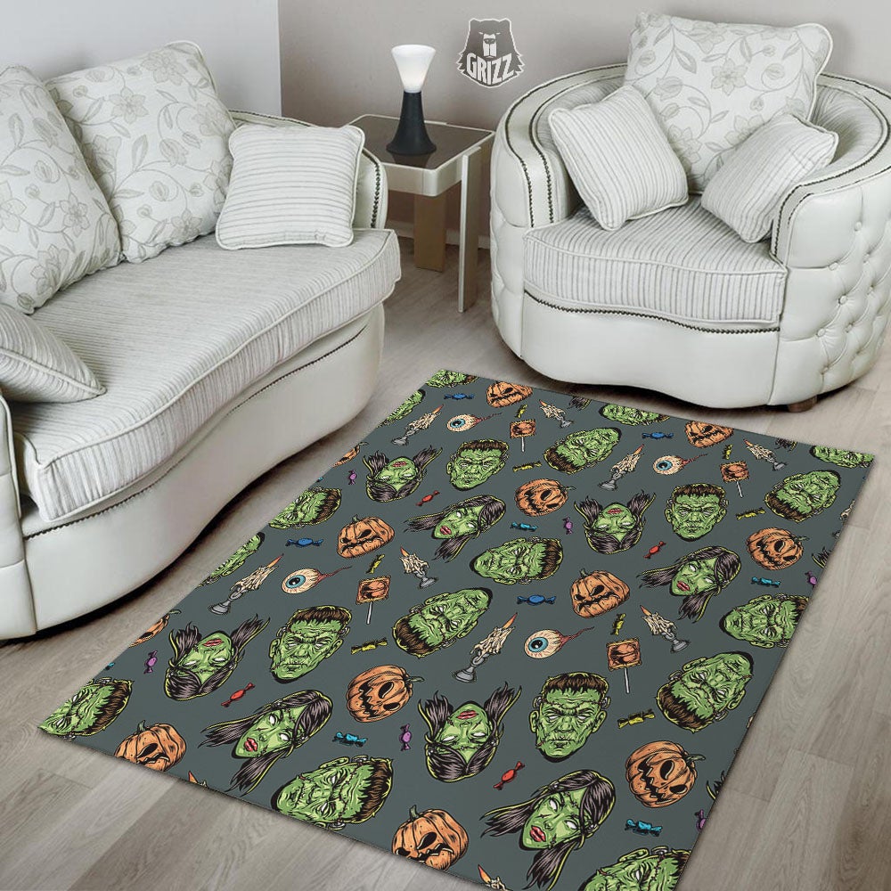 Zombie Halloween Print Pattern Floor Mat-grizzshop