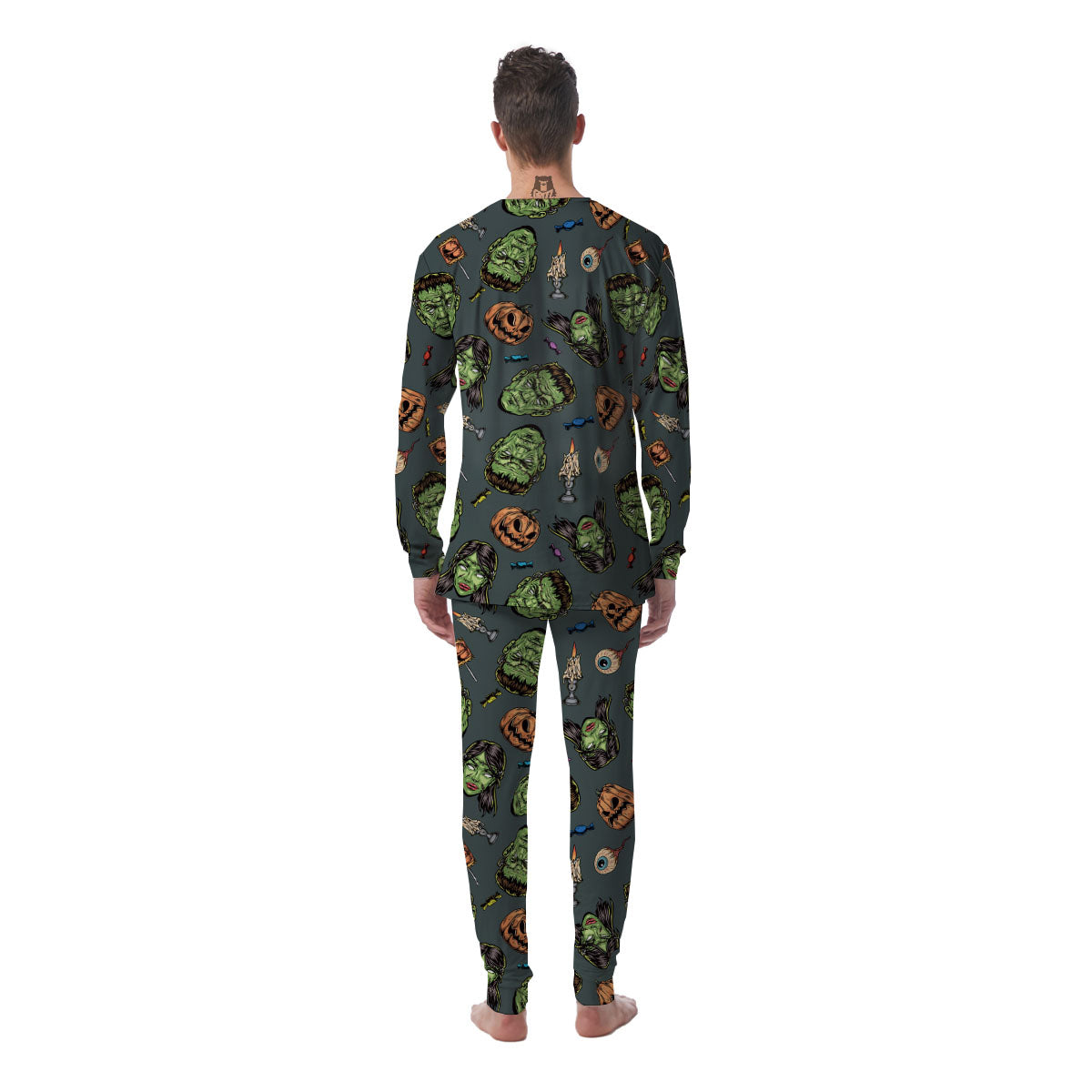 Zombie Halloween Print Pattern Men's Pajamas-grizzshop