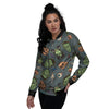 Zombie Halloween Print Pattern Women's Bomber Jacket-grizzshop