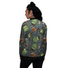 Zombie Halloween Print Pattern Women's Bomber Jacket-grizzshop