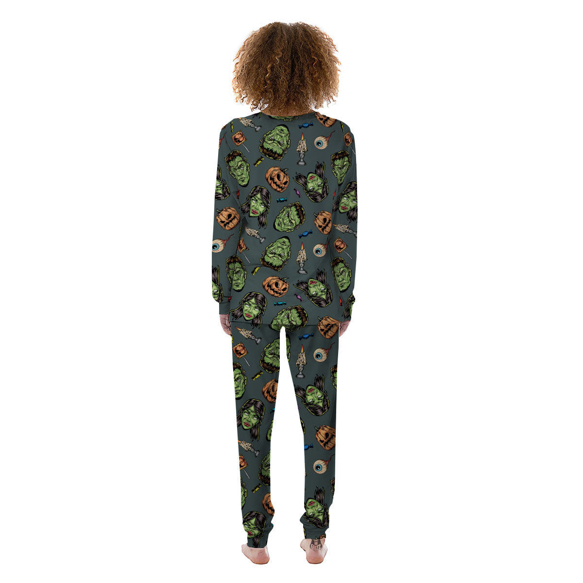 Zombie Halloween Print Pattern Women's Pajamas-grizzshop