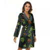 Zombie Halloween Print Pattern Women's Robe-grizzshop