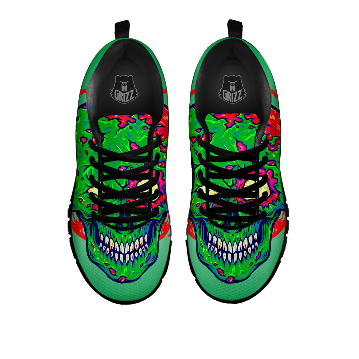 Zombie Halloween Skull Print Black Sneaker-grizzshop