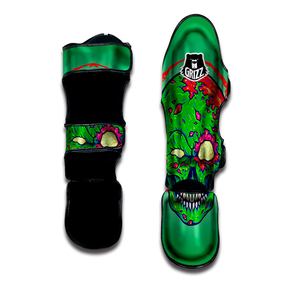 Zombie Halloween Skull Print Muay Thai Shin Guards-grizzshop