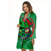 Zombie Halloween Skull Print Women's Robe-grizzshop