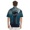 Zombie Hand Rising From Grave Print Men's Short Sleeve Shirts-grizzshop