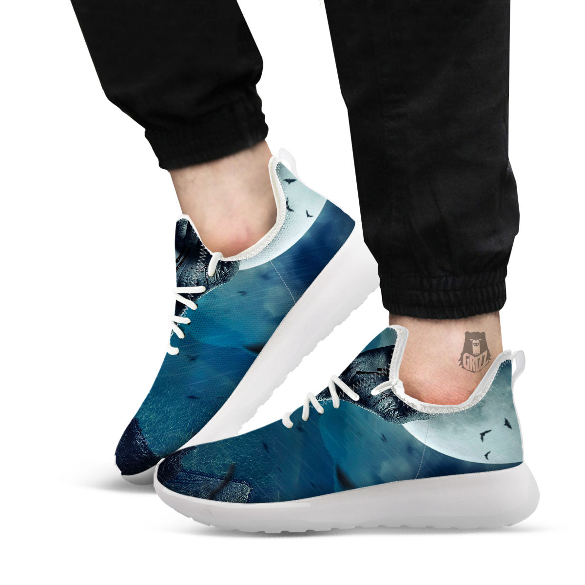 Zombie Hand Rising From Grave Print White Athletic Shoes-grizzshop
