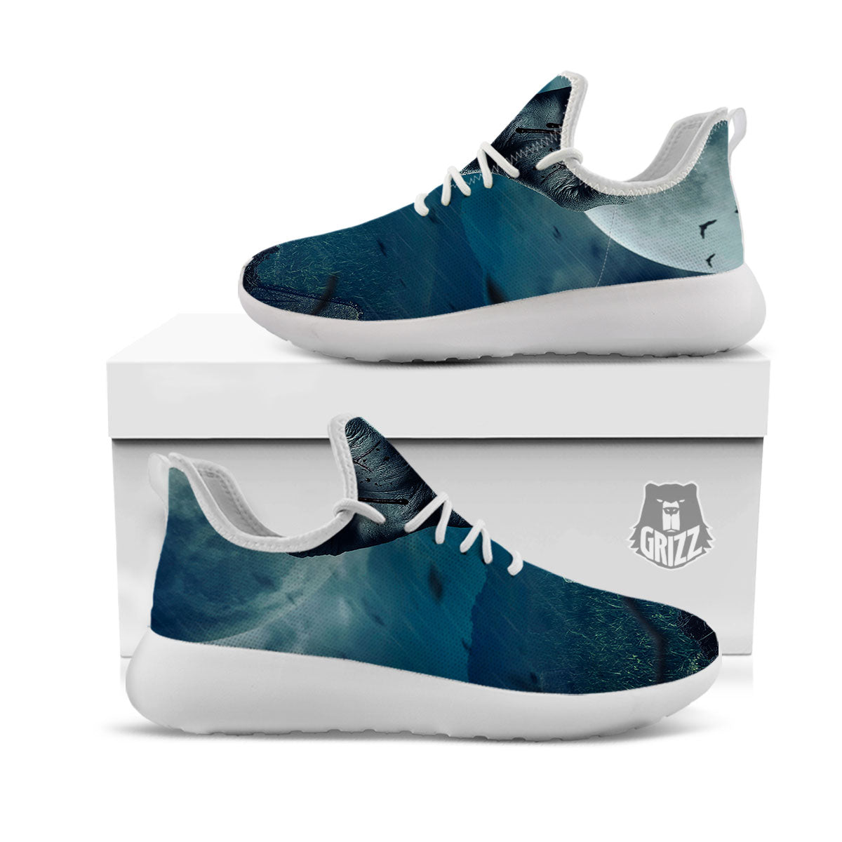 Zombie Hand Rising From Grave Print White Athletic Shoes-grizzshop