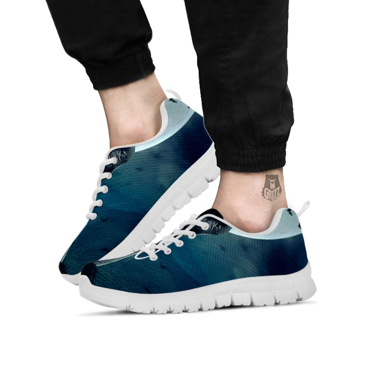 Zombie Hand Rising From Grave Print White Sneaker-grizzshop