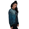 Zombie Hand Rising From Grave Print Women's Bomber Jacket-grizzshop