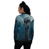 Zombie Hand Rising From Grave Print Women's Bomber Jacket-grizzshop