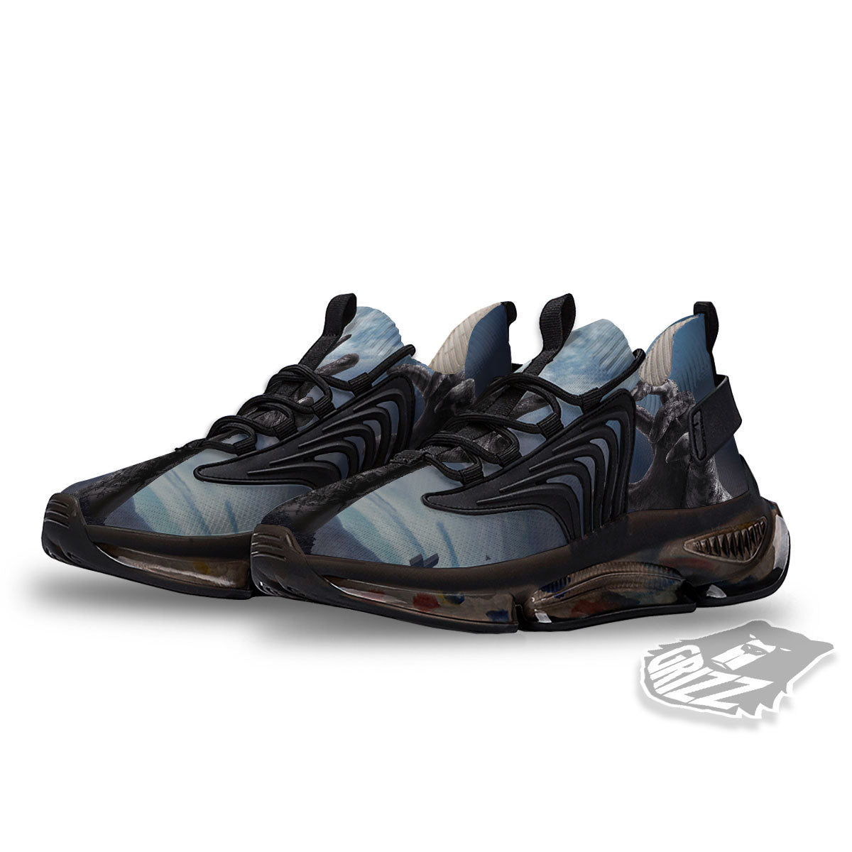 Zombie Hands Halloween Print Black Gym Shoes-grizzshop