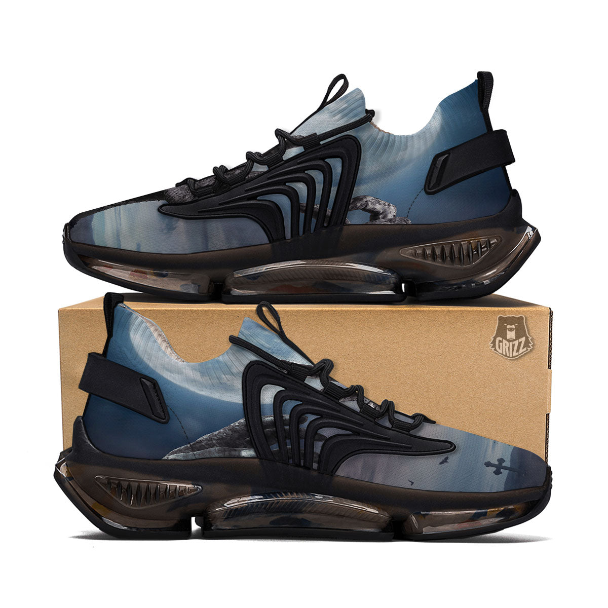 Zombie Hands Halloween Print Black Gym Shoes-grizzshop