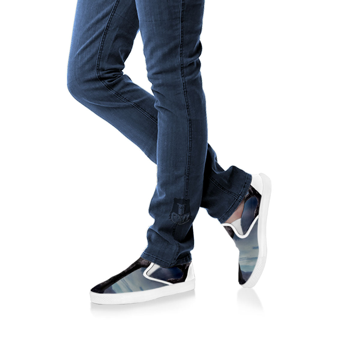 Zombie Hands Halloween Print White Slip On Shoes-grizzshop