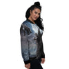 Zombie Hands Halloween Print Women's Bomber Jacket-grizzshop