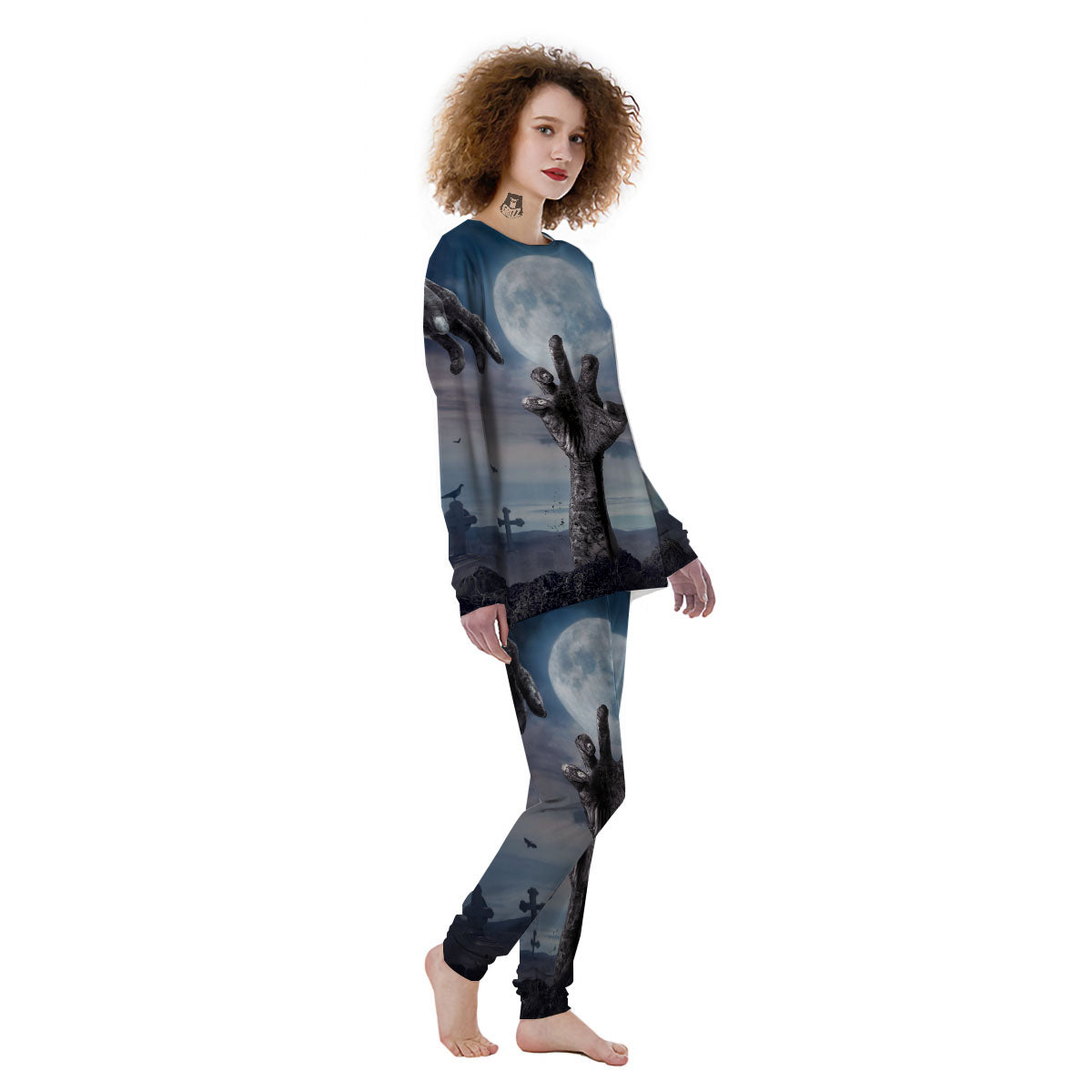 Zombie Hands Halloween Print Women's Pajamas-grizzshop